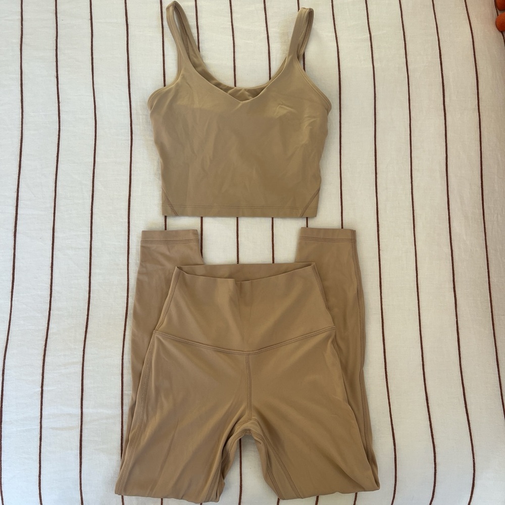 lululemon athletica Tan Leggings and Top Set